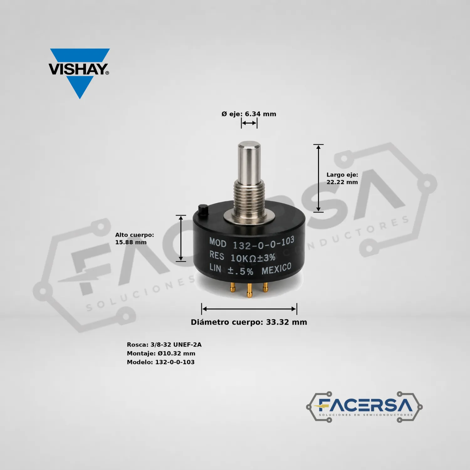 Potenciometro Vishay 132-0-0-103 10k