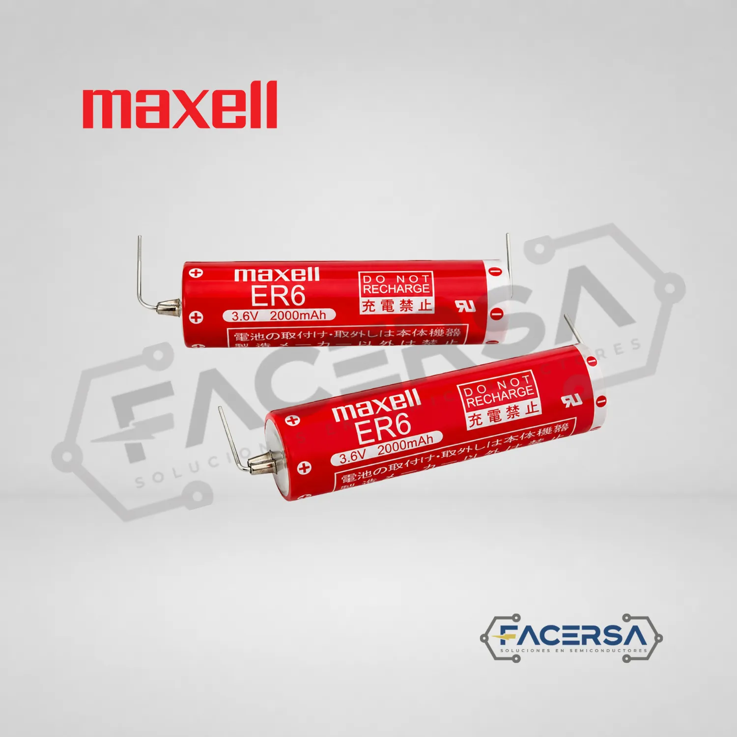 Pila Maxell ER6 3.6V 2000mAh con terminales PCB