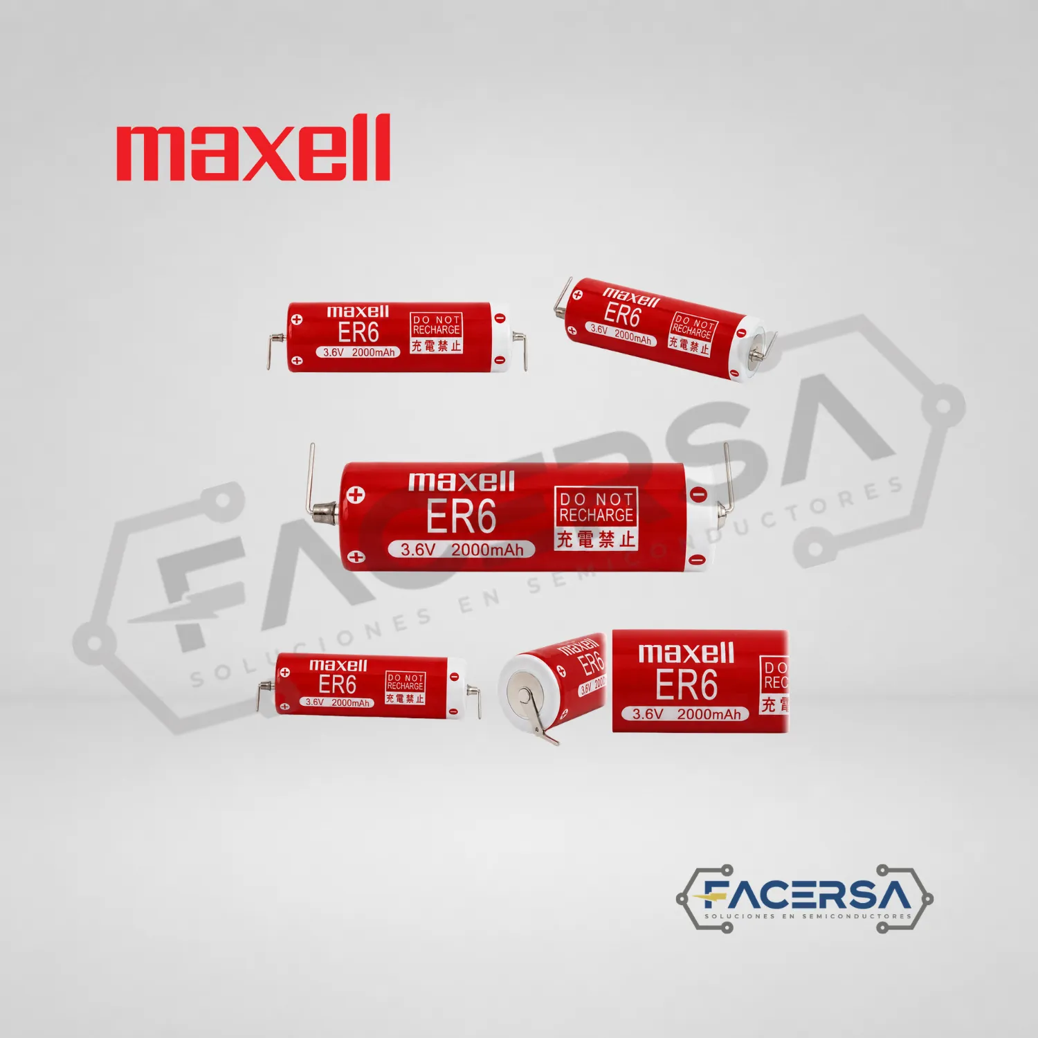 Pila Maxell ER6 3.6V 2000mAh con terminales PCB