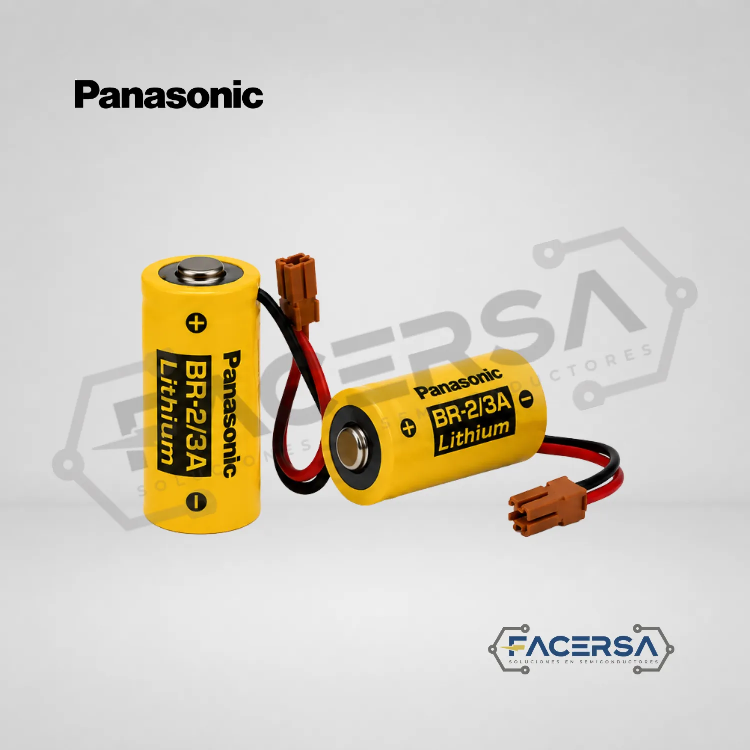 Pila BR-2/3A Panasonic 3V 1200mAh con cable rojo negro y conector FACERSA Lima Perú