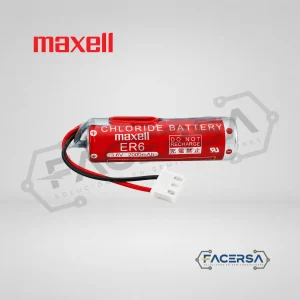 Pila Maxell ER6 3.6V 2000mAh para PLC con cable y conector