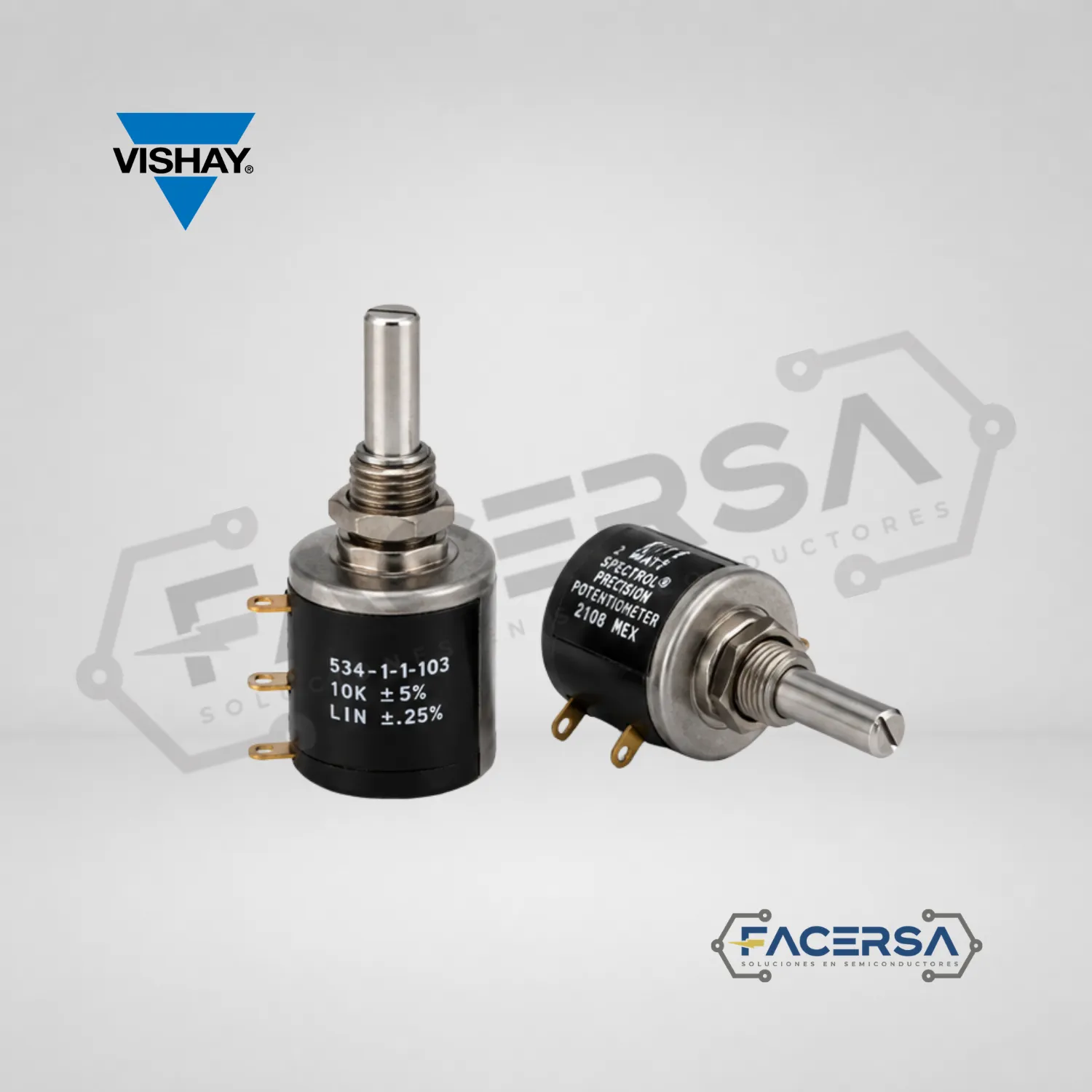 Potenciómetro Vishay 534-1-1-103 10kΩ 2W 10 vueltas lineal