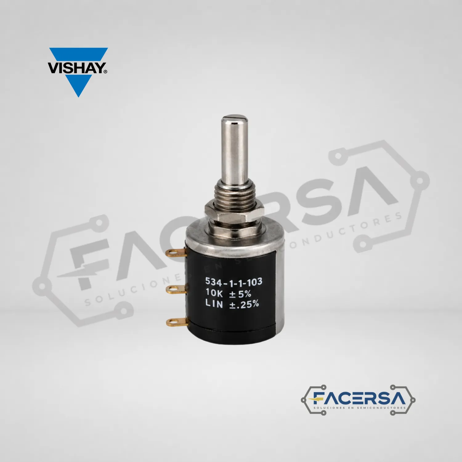 Potenciómetro Vishay 534-1-1-103 10kΩ 2W 10 vueltas lineal