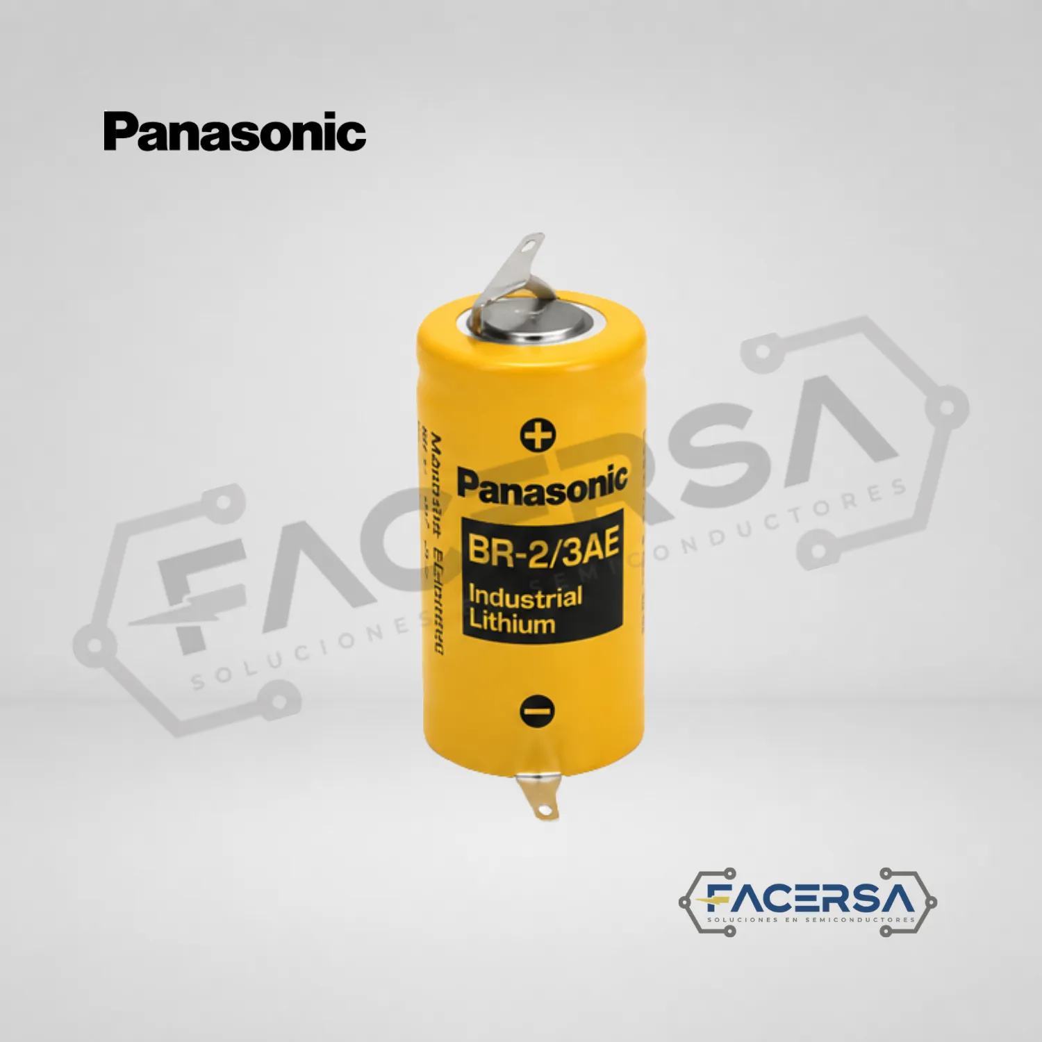 Vista frontal de batería BR-2-3AE5SPN Panasonic 3V 1200mAh