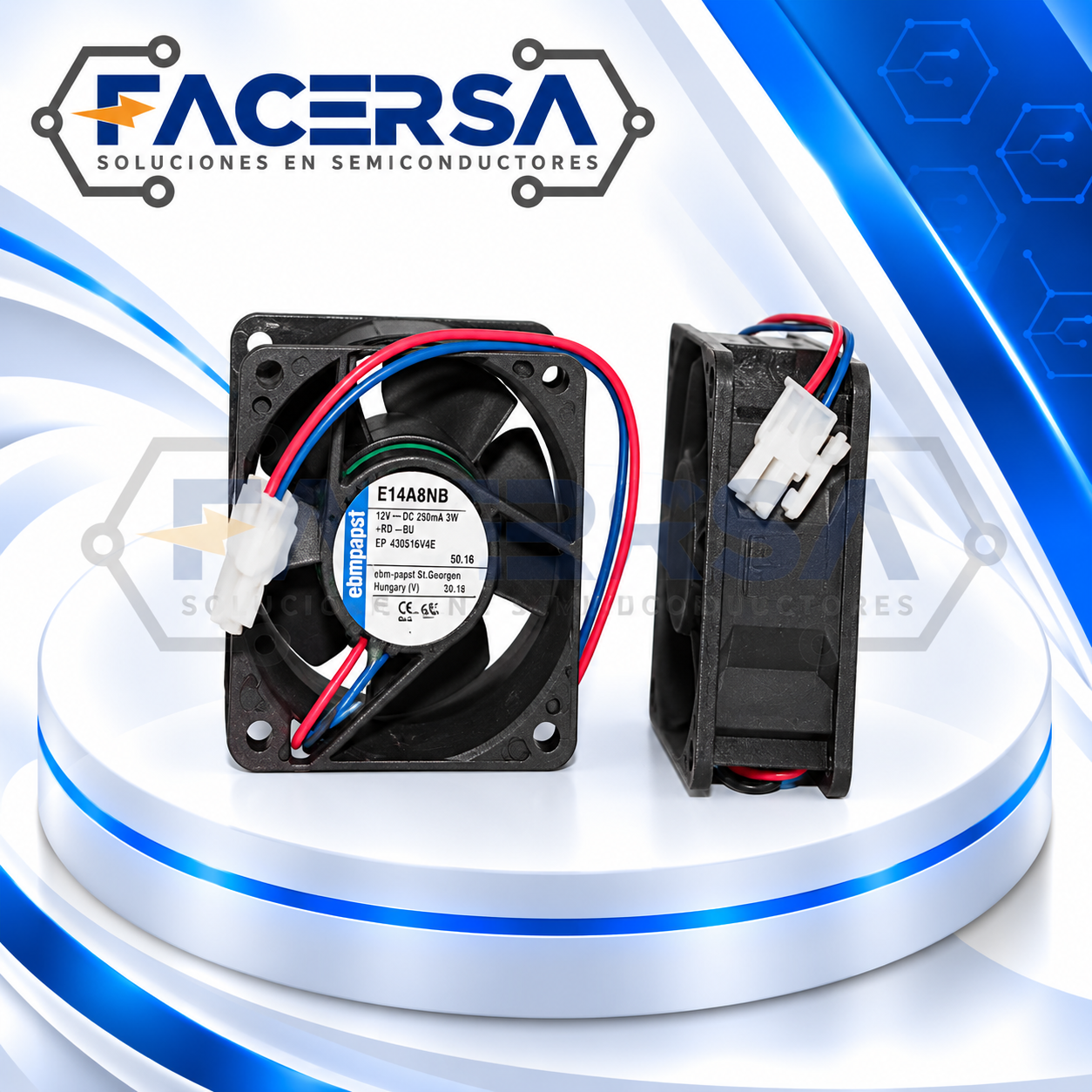614NHHR EBM-PAPST – Ventilador Axial DC 24V 60x60x25mm - Imagen 2