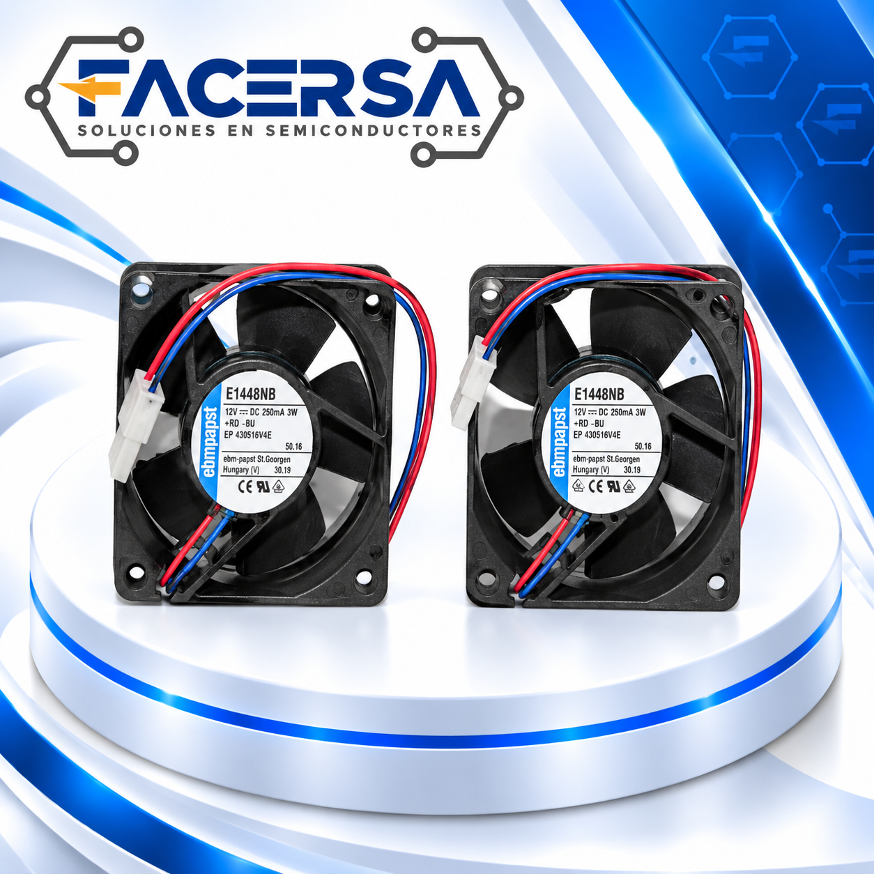 614NHHR EBM-PAPST – Ventilador Axial DC 24V 60x60x25mm - Imagen 3