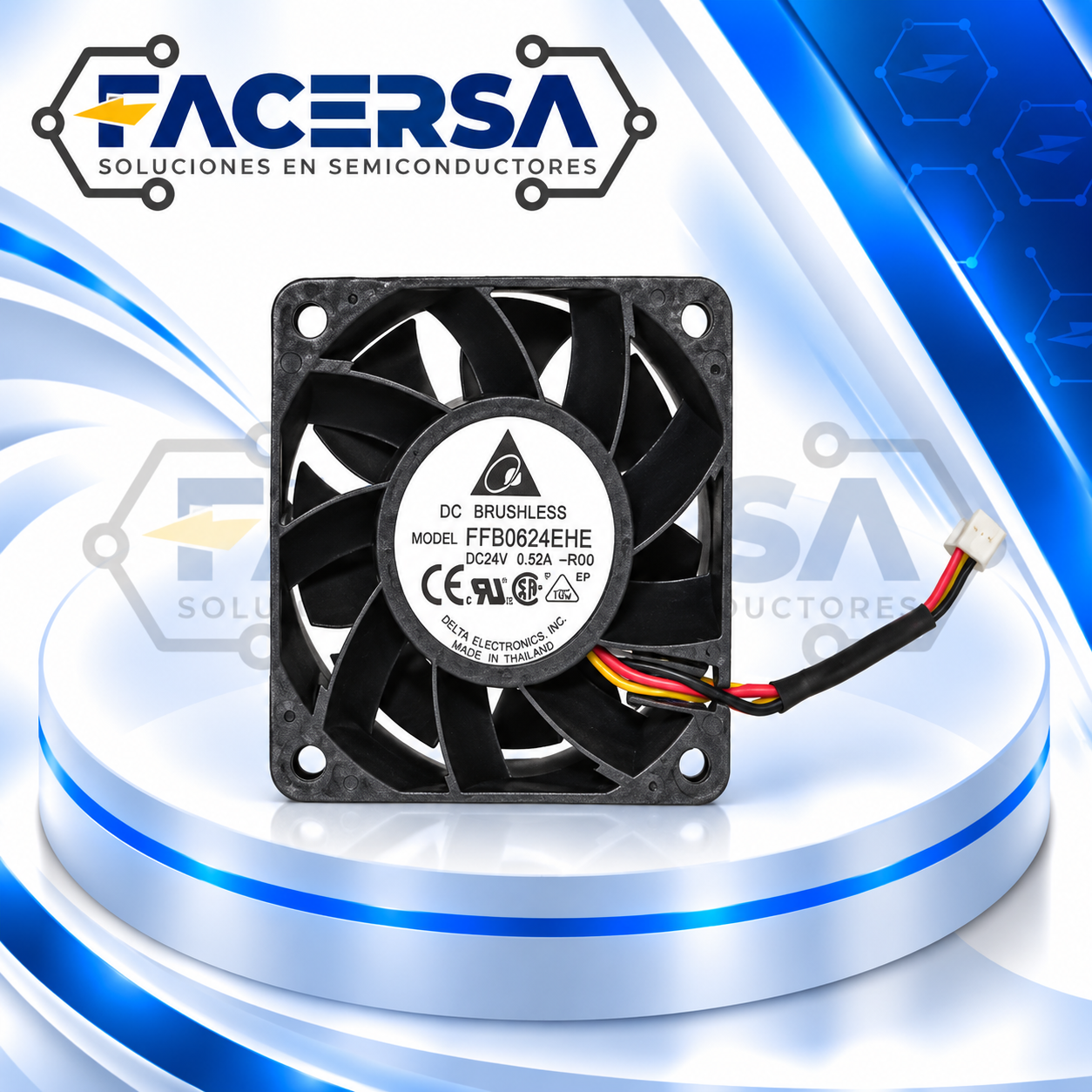 FFB0624EHE-BF00 DELTA ELECTRONICS Ventilador Axial DC 24V 60x60x38mm