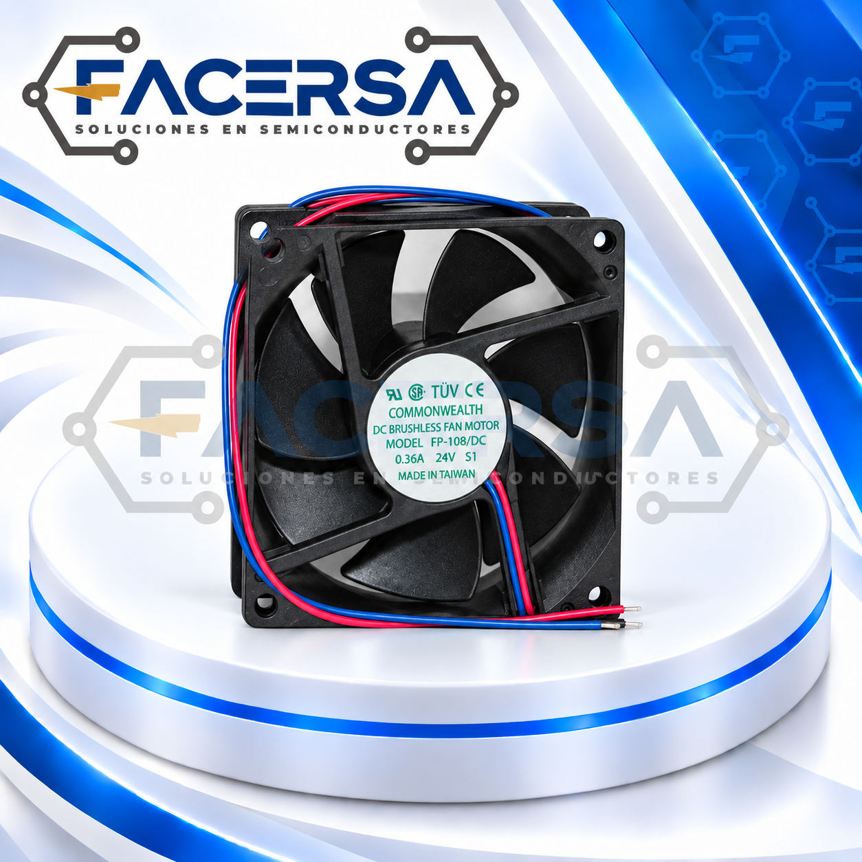 FP108D-12VDC COMMONWEALTH – Ventilador Axial DC 12V 80x80x25mm - Imagen 2