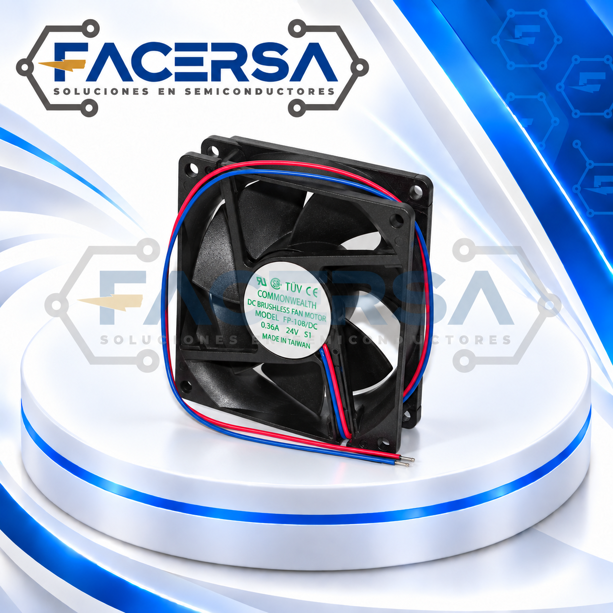 FP108D-12VDC COMMONWEALTH – Ventilador Axial DC 12V 80x80x25mm - Imagen 3