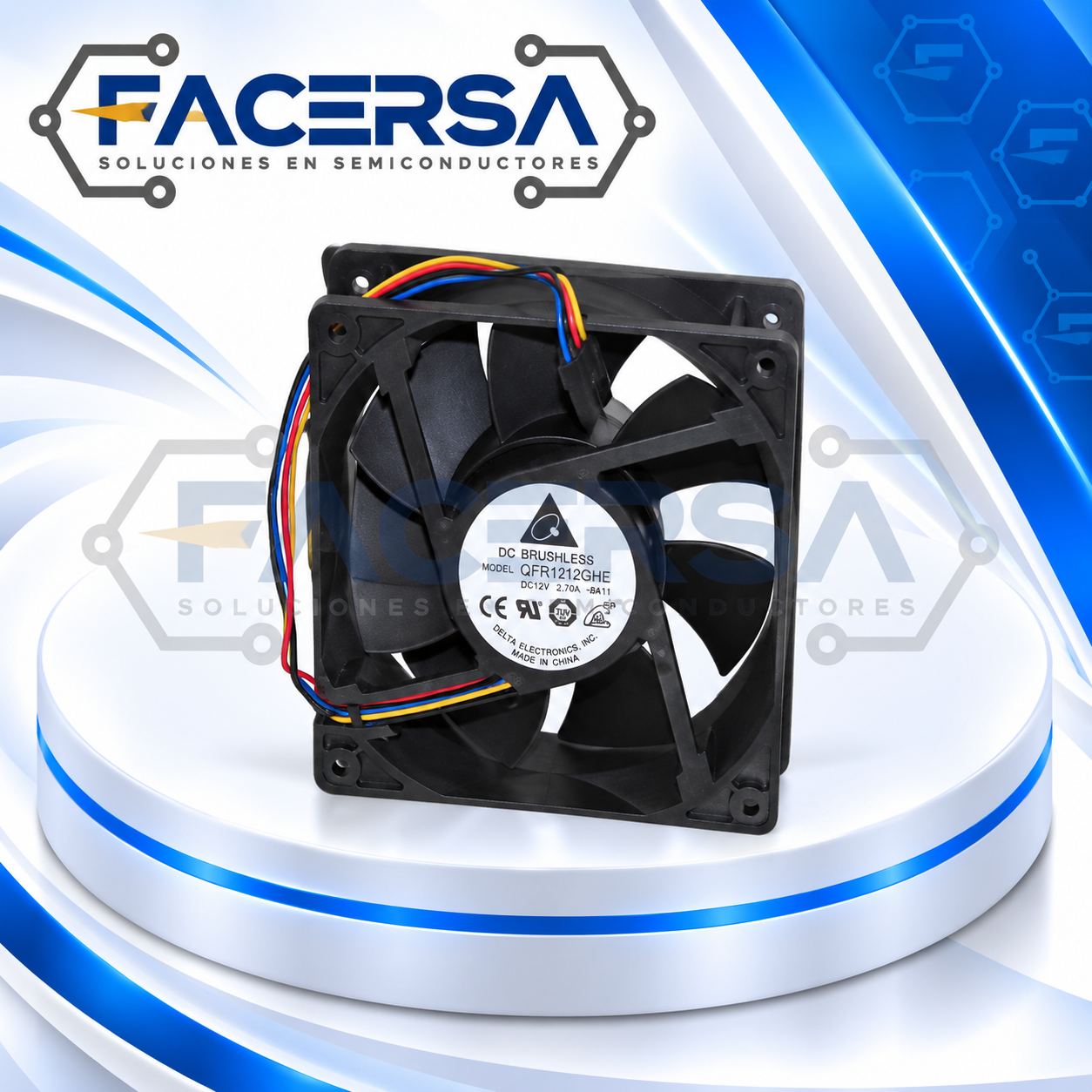 AFC1212D DELTA ELECTRONICS – Ventilador Axial DC 12V 120x120x25mm - Imagen 2