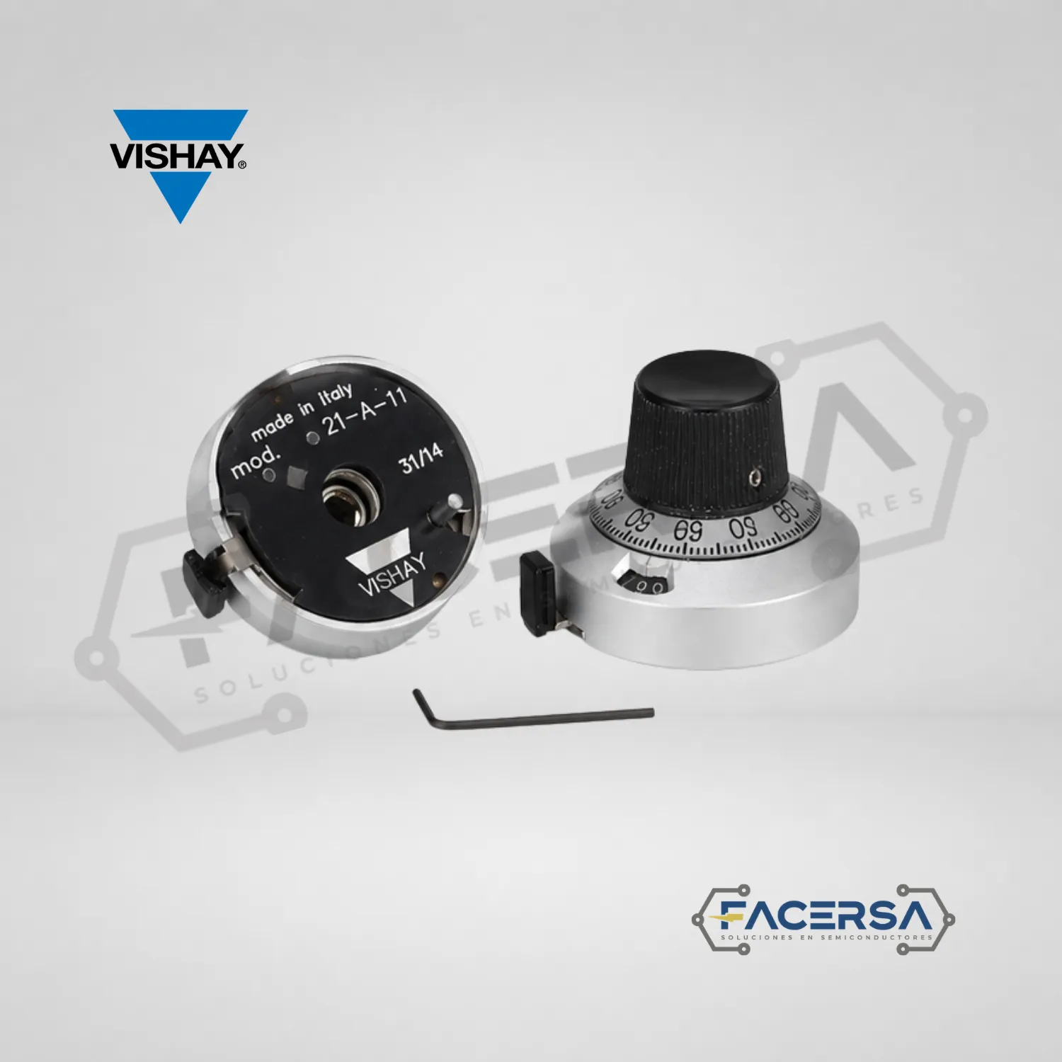 Dial contador Vishay 21A11B10 15 vueltas eje 1/4 con freno para potenciómetro