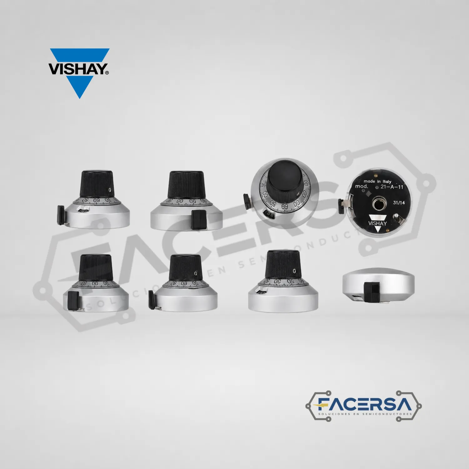 Dial contador Vishay 21A11B10 15 vueltas eje 1/4 con freno para potenciómetro