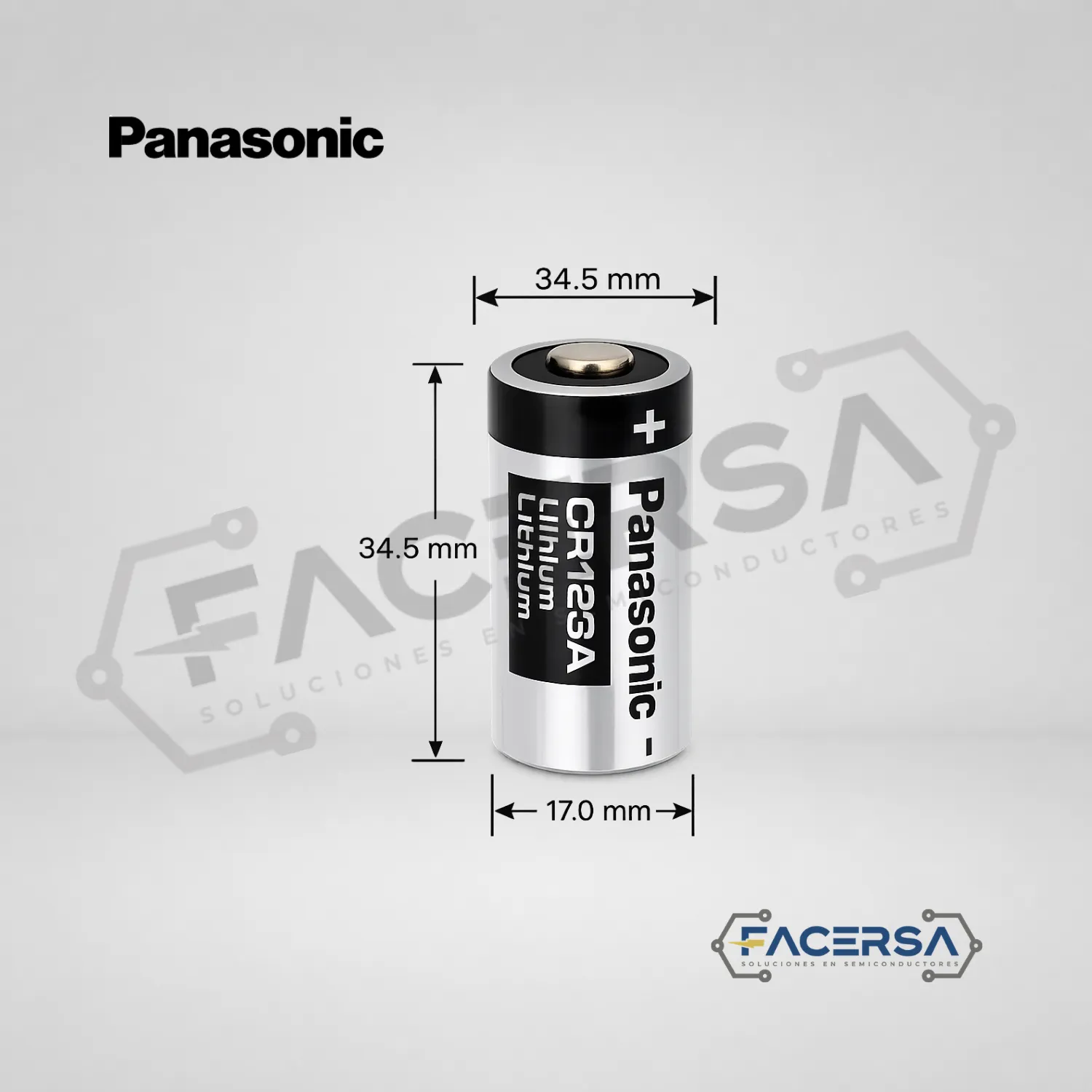 Batería CR123A Panasonic 3V 1550mAh FACERSA Lima Perú