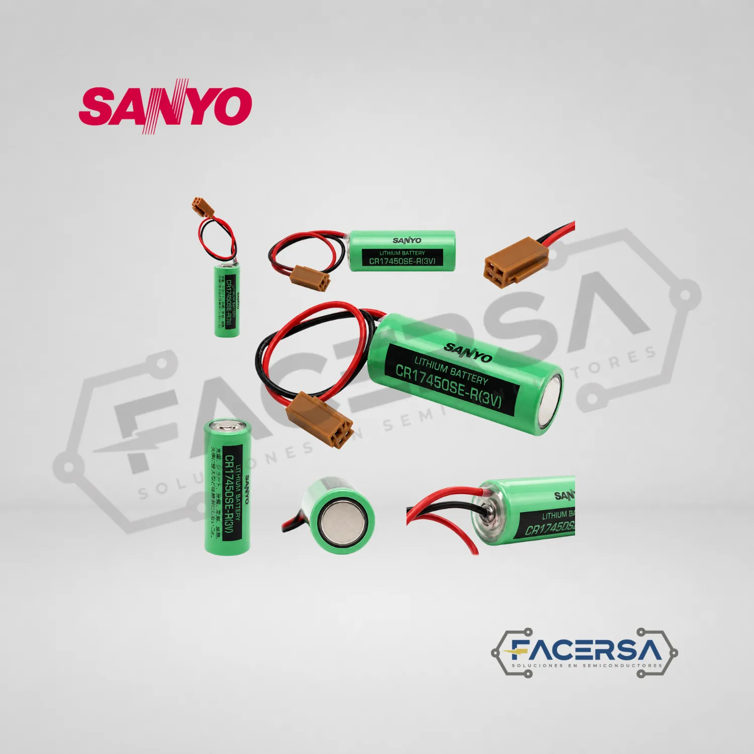 Pila Sanyo CR17450SE-R 3V 2500mAh para PLC