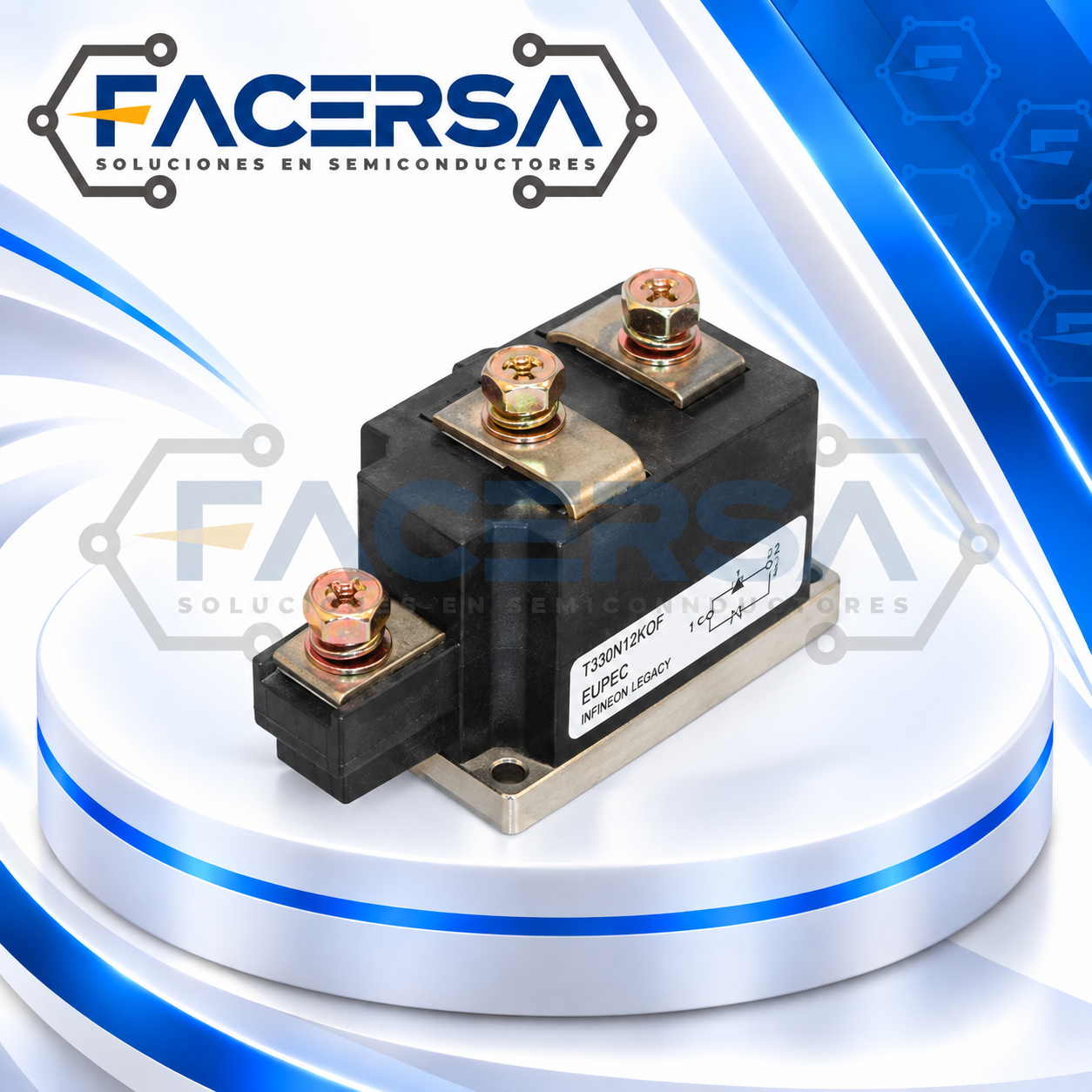 T330N12KOF EUPEC / INFINEON LEGACY – Módulo doble tiristor 1200V 330A de 50mm - Imagen 2