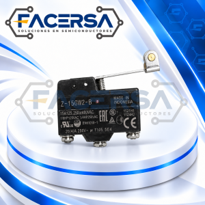 Microinterruptor OMRON Z-15GW2-B SPDT 15A con palanca y rodillo