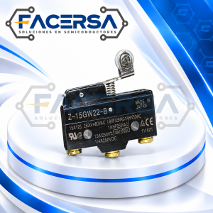 Microinterruptor OMRON Z-15GW22-B SPDT 15A con palanca y rodillo