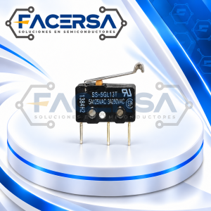 Microinterruptor OMRON SS-5GL13T SPDT 5A con palanca y rodillo simulado