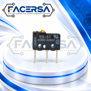 Microinterruptor OMRON SS-5T SPDT 5A con émbolo de clavija
