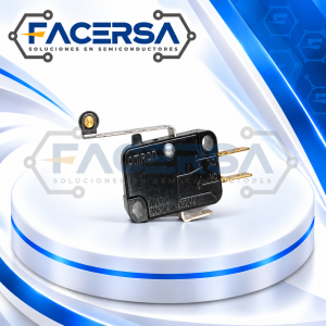 Microinterruptor OMRON V-156-1C25 SPDT 15A con palanca y rodillo